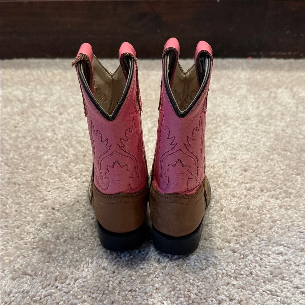 Old West Pink Toddler Girls Square Toe Cowboy Western Boots - Picture 6 of 9